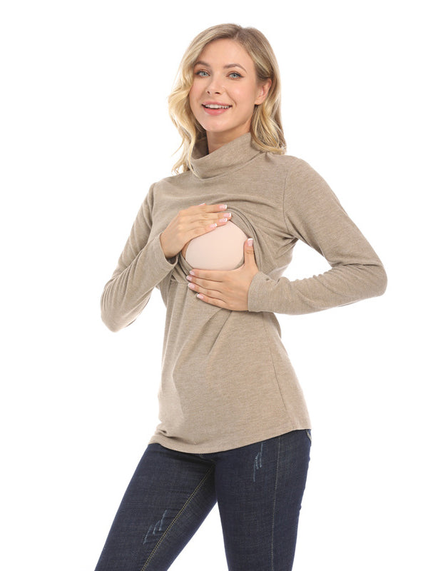 Mumsmode Zwangerchap Borstvoedingshirts Dagelijks Vrije Tijd Patchwork Bodycon Voedingskleding