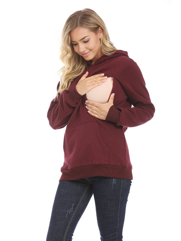 Mumsmode Zwangerchaps Verpleegkundige Sweatshirts Zakken Gedekt Dagelijks