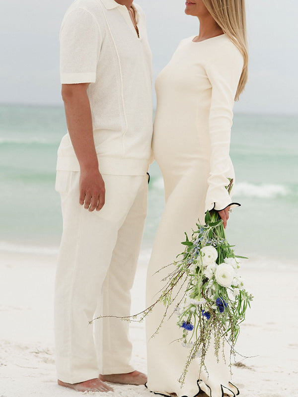 Mumsmode Zwangerschaps Maxi Bodycon Jurk Fotoshoot Vakantie Rugloos Ruches