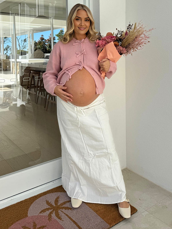 Mumsmode Zwangerschapsvesten Schattig Gebreide Harig Vlinderdas