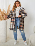 Mumsmode Zwangerchaps Overmaats Bovenkleding Plaid Enkele Borst Gedekt Bruin