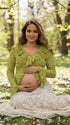 Elegante zwangerschaps top met kant, ruches en een boho look.