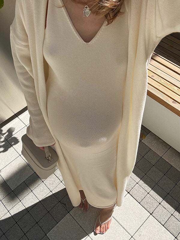 Mumsmode Zwangerschaps Maxi Daily Jurk Chique Dagelijks 2-in-1 Spaghetti Zwangerschapsvesten