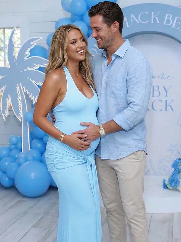 Mumsmode Zwangerschaps Maxi Jurk Bodycon Gedrapeerd Halterhals Rugloos Babyshower