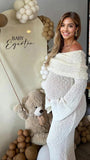 Mumsmode Zwangerchap Bodycon Jurken Elegant Fotoshoot Vakantie Knit harig Gekreukt Maxi Jurken