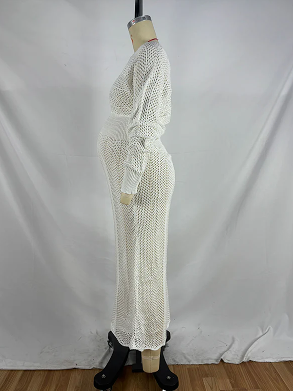 Mumsmode Zwangerschaps Truien Jurken Elegant Ceremonie Gebreide Uithollen Diep Decolleté Bodycon Maxi Jurken