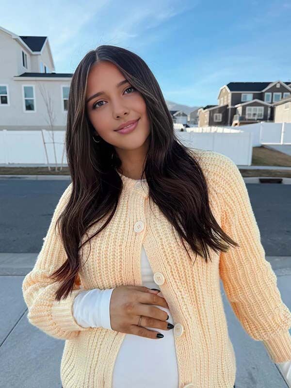 Mumsmode Zwangerschaps Vesten Vrije Tijd Dagelijks Gebreide Enkele Borst