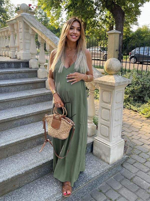 Mumsmode Zwangerchaps Daily Jurken Basis Strand Zakken Spaghetti Maxi Jurken