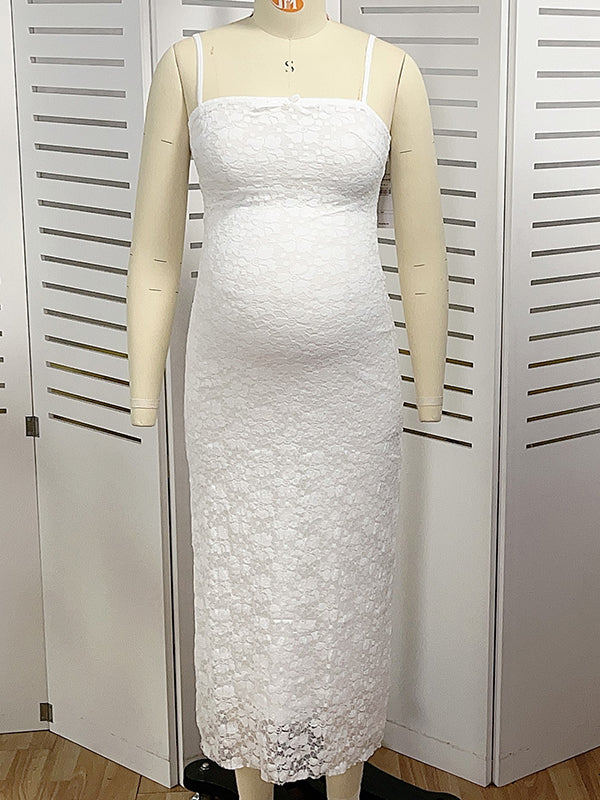 Mumsmode Zwangerchaps Kanten Jurken Elegante Fotoshoot Bodycon Spaghetti Maxi Jurken
