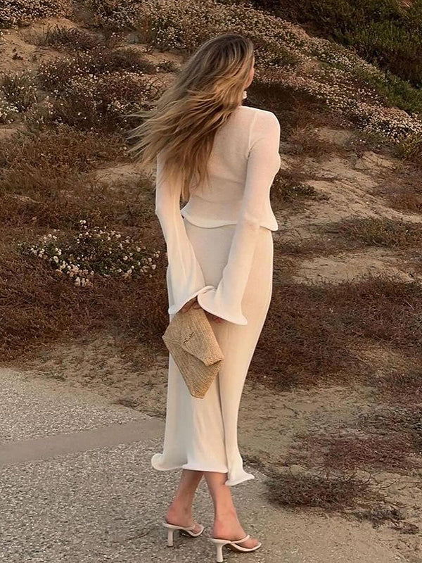 Mumsmode Zwangerchap Bodycon Jurken Boheems Fotoshoot Vakantie 2-in-1 Knit Golvende Rand Maxi Jurken