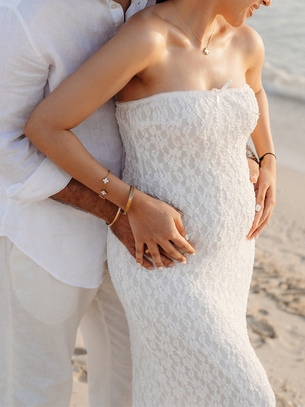 Mumsmode Zwangerchaps Kanten Jurken Elegante Fotoshoot Bodycon Spaghetti Maxi Jurken