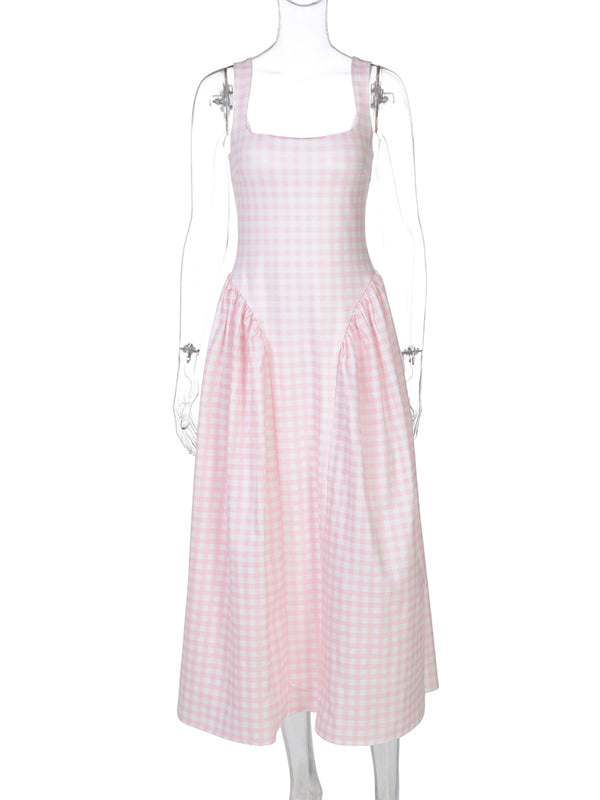 Mumsmode Zwangerchaps Midijurk Retro Gingham Spaghetti Babyshower