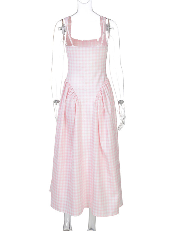 Mumsmode Zwangerchaps Midijurk Retro Gingham Spaghetti Babyshower