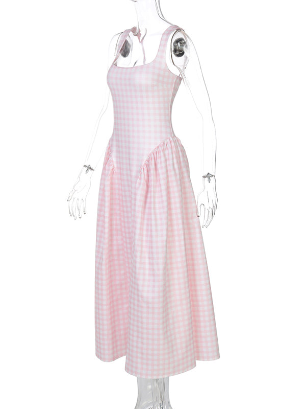 Mumsmode Zwangerchaps Midijurk Retro Gingham Spaghetti Babyshower