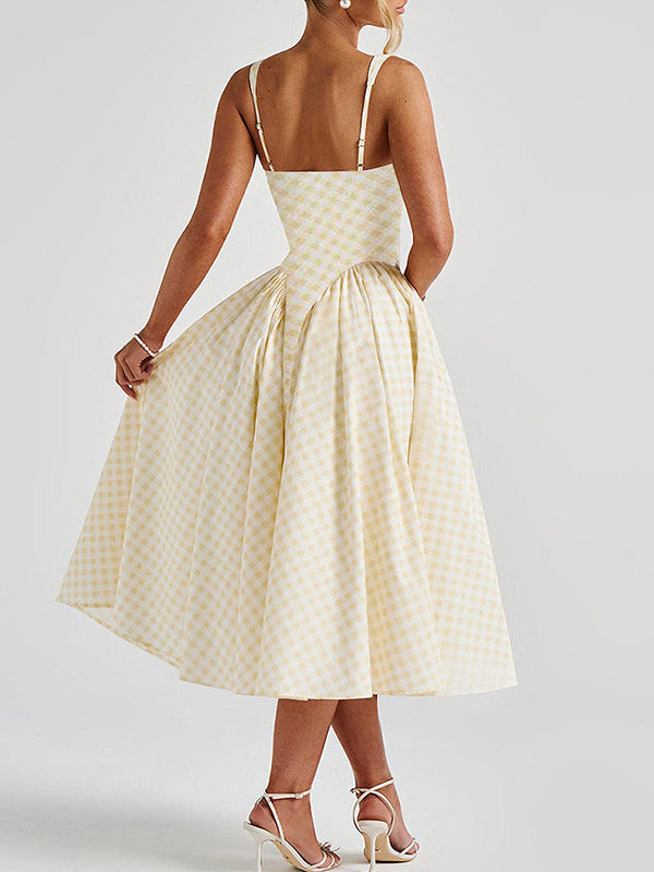 Mumsmode Zwangerchaps Midijurk Retro Gingham Spaghetti Babyshower