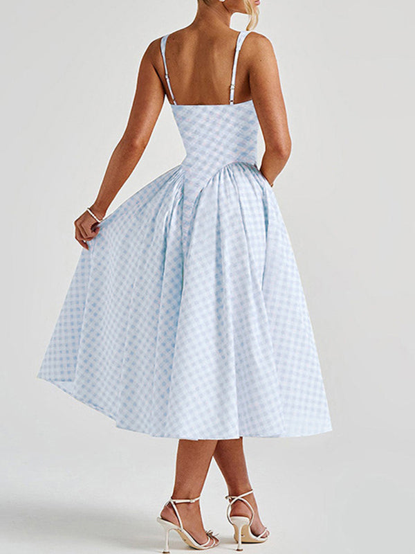Mumsmode Zwangerchaps Midijurk Retro Gingham Spaghetti Babyshower