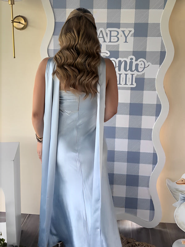 Mumsmode Zwangerchaps Maxijurk Gekreukt Elegant Banket Cocktail Babyshower