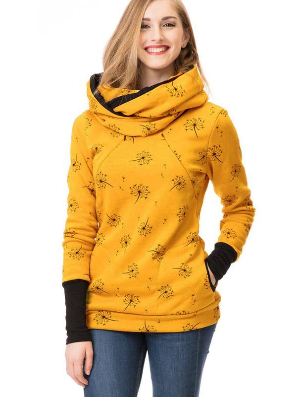 Mumsmode Zwangerchaps Verpleegkundige Sweatshirts Bloemenprint Zakken Rits Voedingskleding Herfst Winter