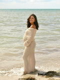 Mumsmode Zwangerchap Bodycon Jurken Elegant Fotoshoot Vakantie Knit harig Gekreukt Maxi Jurken