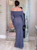 Mumsmode Zwangerchap Speciale Gelegenheden Jurken Elegant Pailletten Bodycon Off Shoulder Maxi Jurken