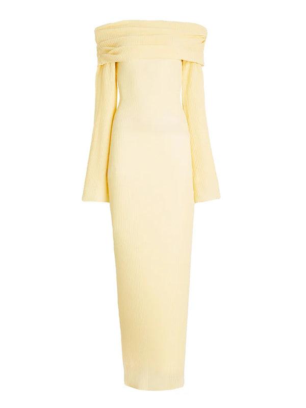 Mumsmode Zwangerschaps Bodycon Jurken Elegant Ceremonie Gestreept Gekreukt Off Shoulder Maxi Jurken