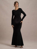 Mumsmode Zwangerschaps Bodycon Jurken Elegant Ceremonie Vlinderdas Rugloos Zeemeermin Maxi Jurken