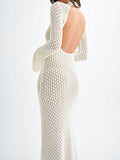 Mumsmode Zwangerschaps Bodycon Jurken Elegant Ceremonie Knit Rugloos Uithollen Fotoshoot Maxi Jurken