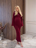 Mumsmode Zwangerschaps Bodycon Jurken Elegant Dagelijks Gestreept Flare Mouw Maxi Jurken