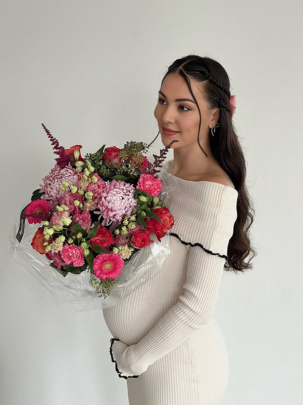 Mumsmode Zwangerschaps Bodycon Jurken Elegant Dagelijks Gestreept Ruches Off Shoulder Midi Jurken