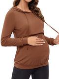 Mumsmode Zwangerchaps Dagelijks Nursing Sweatshirts Gedekt Karamel kleur