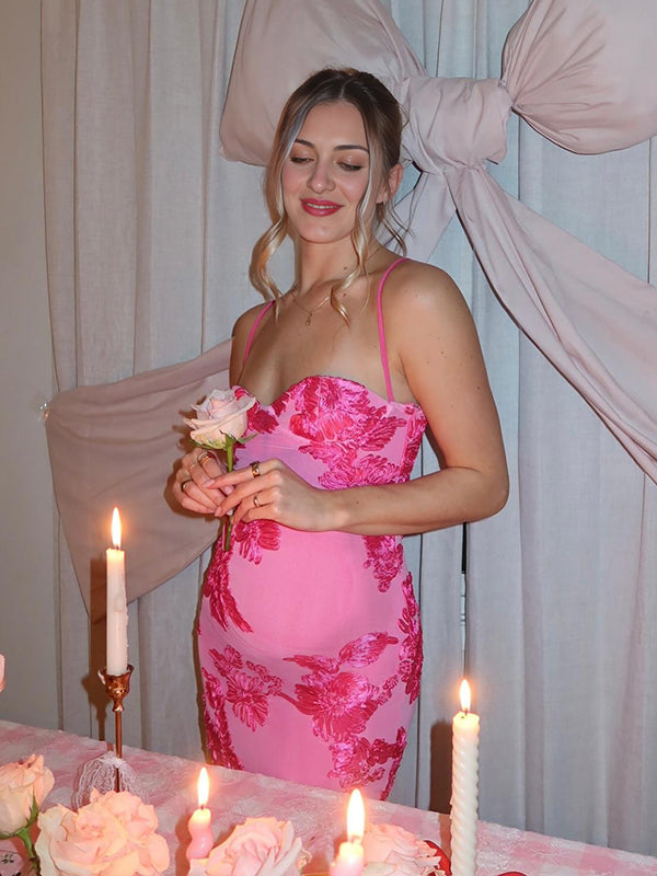 Mumsmode Zwangerchaps Maxi Babyshower Jurk Roze