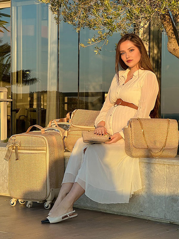Mumsmode Zwangerschaps Maxi Daily Jurk Elegant Riem Geplooid Enkele Borst