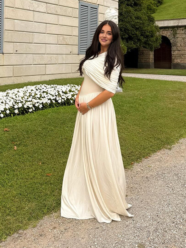 Mumsmode Zwangerschaps Maxi Speciale Gelegenheden Jurk Elegant Chique Tule Gekreukt Gedrapeerd