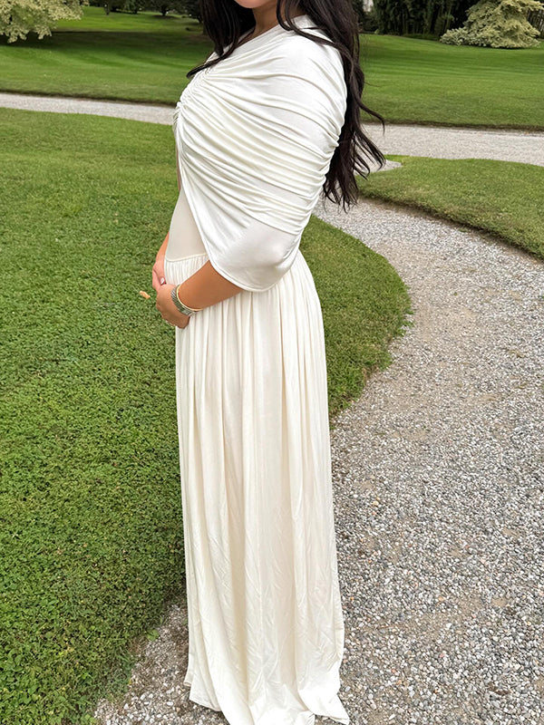 Mumsmode Zwangerschaps Maxi Speciale Gelegenheden Jurk Elegant Chique Tule Gekreukt Gedrapeerd