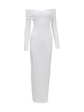 Mumsmode Zwangerschaps Bodycon Jurken Elegant Ceremonie Vlinderdas Off Shoulder Maxi Jurken