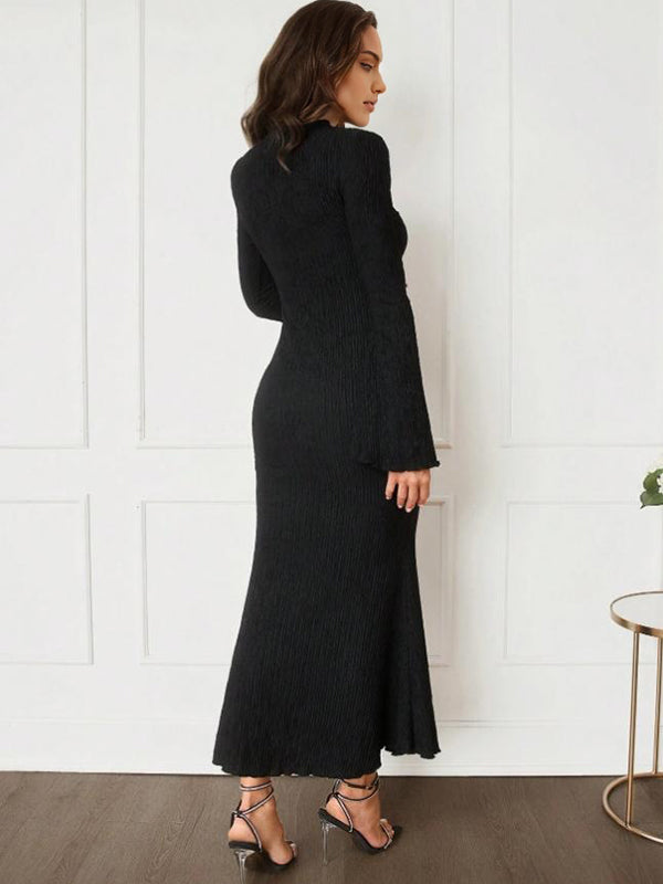 Mumsmode Zwangerschaps Maxi Bodycon Jurk Chique Cocktail Zeemeermin Flare Mouw