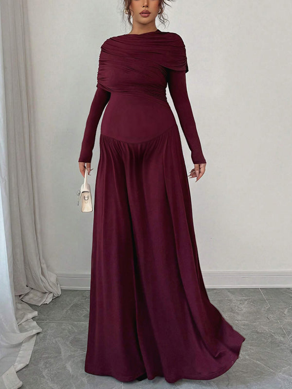 Mumsmode Zwangerschaps Maxi Speciale Gelegenhed Jurk Elegant Gekreukt Gedrapeerd Banket