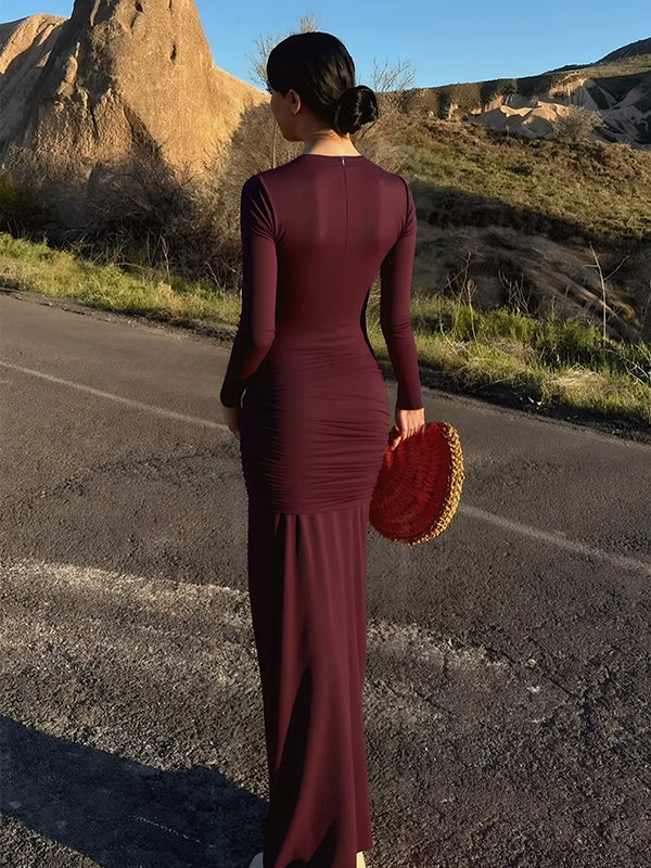 Mumsmode Zwangerschaps Maxi Bodycon Jurk Chique Cocktail Knooppunt Gedrapeerd Uithollen
