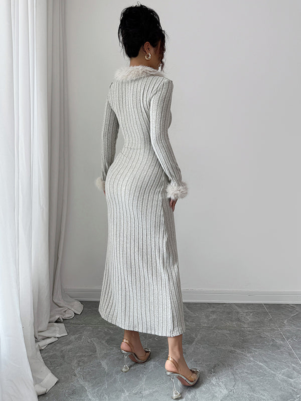 Mumsmode Zwangerschaps Maxi Cocktailjurk Chique Elegant Patchwork Veerkracht Harig Gestreept