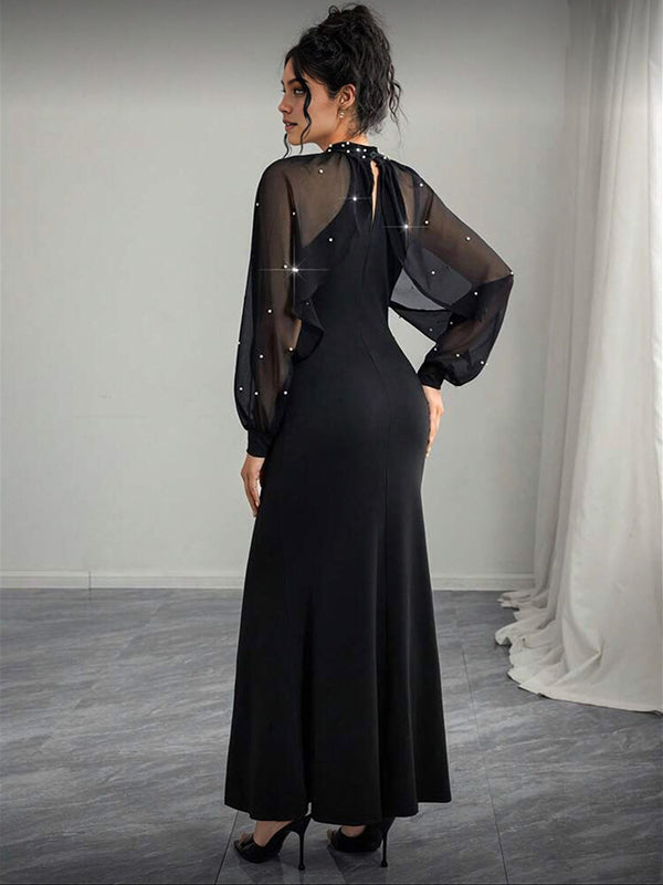 Mumsmode Zwangerschaps Maxi Cocktailjurk Chique Elegant Parel Tule Zeemeermin