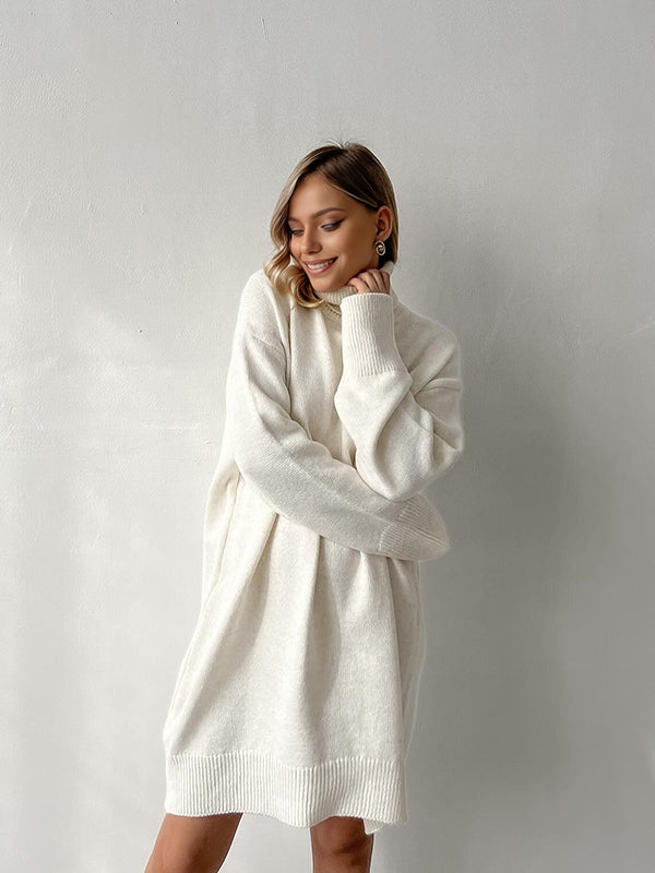 Mumsmode Zwangerschaps Midi Truien Jurk Chique Werk Gebreide Hoge Hals