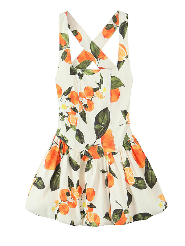 Mumsmode Zwangerschaps Mini Bloemen Jurk Vakantie Oranje Print Rugloos Trapeze Bouffante Tutu