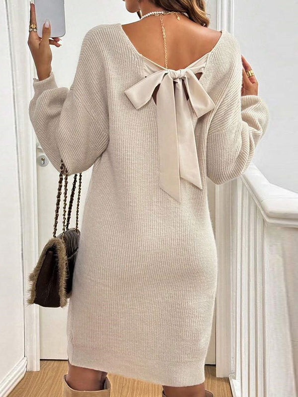 Mumsmode Zwangerschaps Mini Truien Jurk Dagelijks Schattig Gebreide Vlinderdas Rugloos