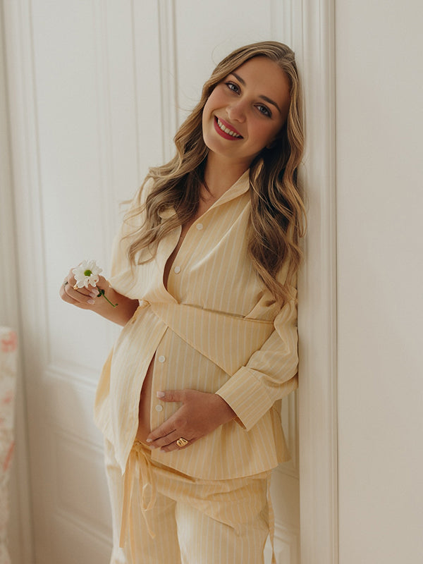 Mumsmode Zwangerschapsblouses Zwangerschapsbroeken Fotoshoot Dagelijks 2-in-1 Kanten Riem Onregelmatig