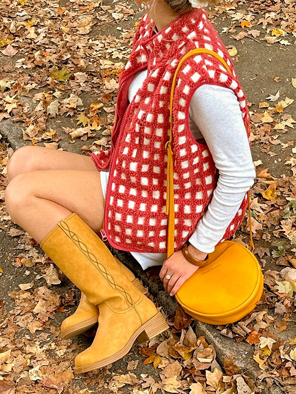 Mumsmode Zwangerschaps Vest Dagelijks Plaid Harig Rits Zwangerschapsjassen