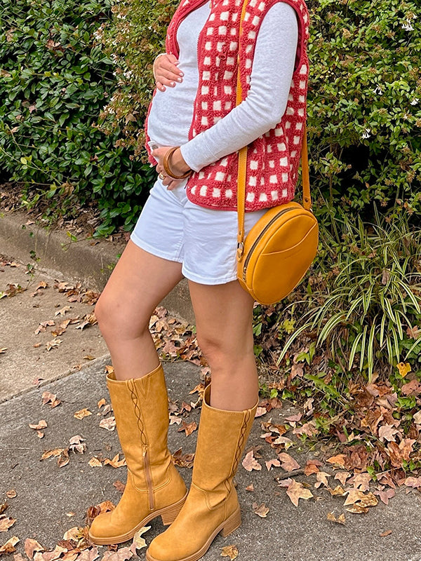 Mumsmode Zwangerschaps Vest Dagelijks Plaid Harig Rits Zwangerschapsjassen