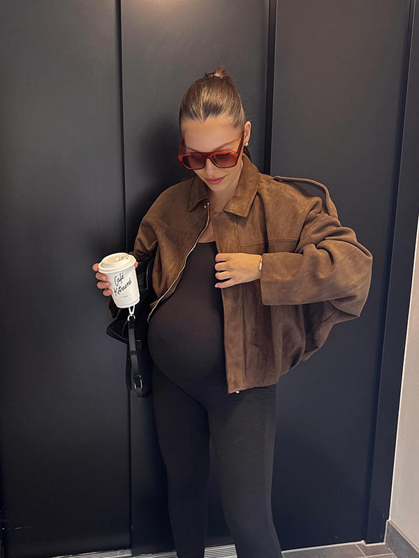 Mumsmode Zwangerschapsjassen Dagelijks Suède Rits Vintage