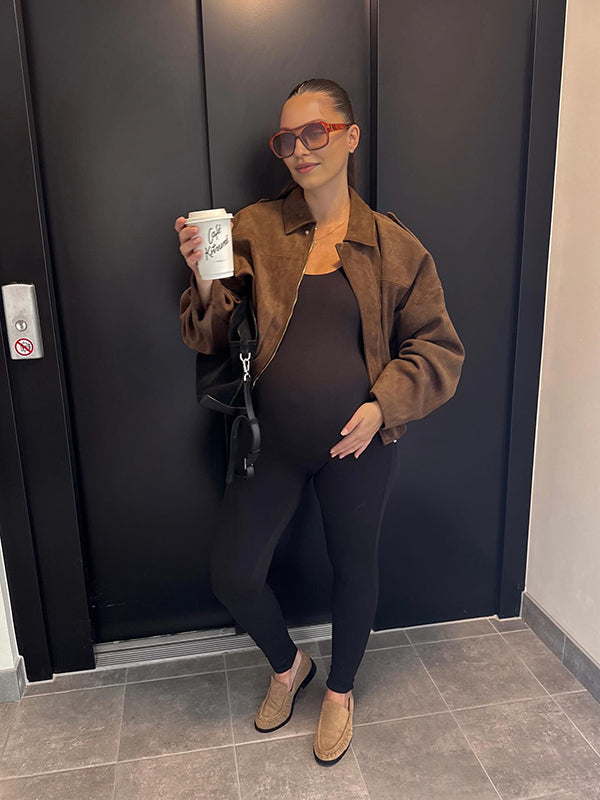 Mumsmode Zwangerschapsjassen Dagelijks Suède Rits Vintage