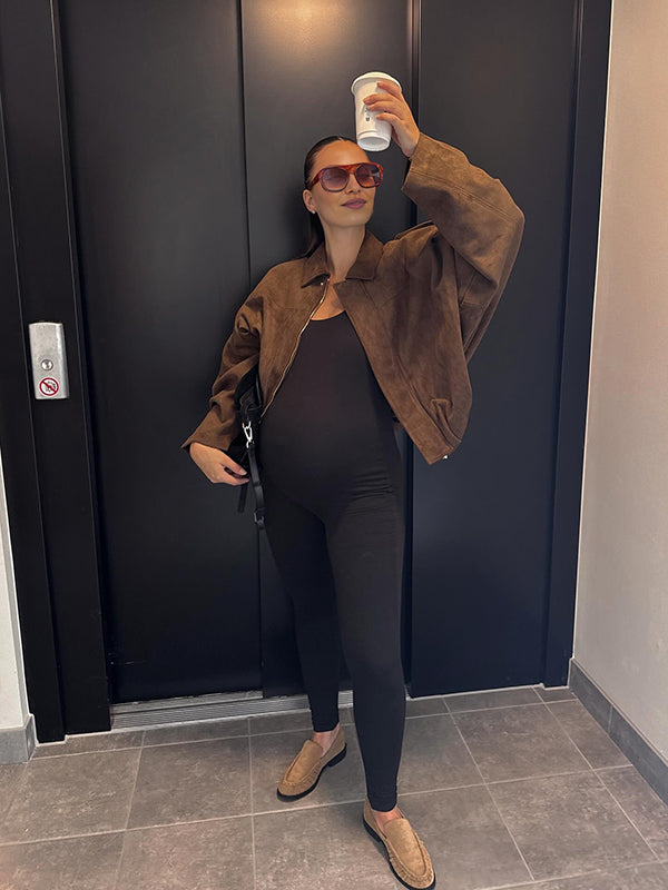 Mumsmode Zwangerschapsjassen Dagelijks Suède Rits Vintage