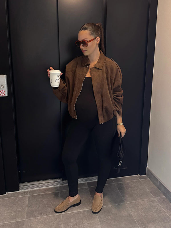 Mumsmode Zwangerschapsjassen Dagelijks Suède Rits Vintage